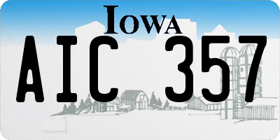 IA license plate AIC357
