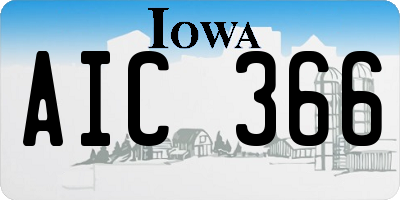 IA license plate AIC366