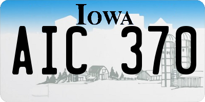 IA license plate AIC370