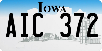 IA license plate AIC372