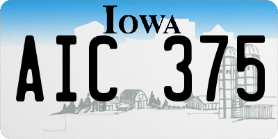 IA license plate AIC375
