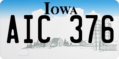 IA license plate AIC376