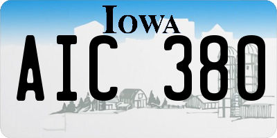 IA license plate AIC380