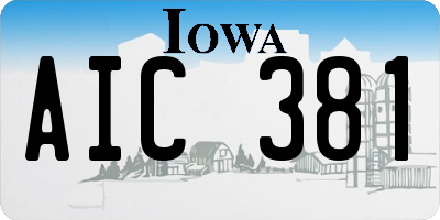 IA license plate AIC381