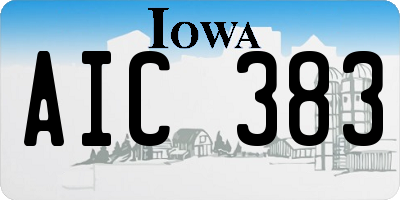 IA license plate AIC383