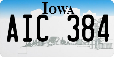 IA license plate AIC384