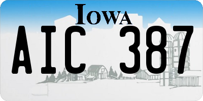 IA license plate AIC387