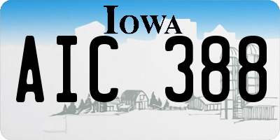 IA license plate AIC388