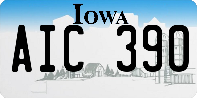 IA license plate AIC390