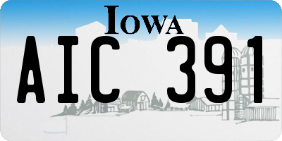 IA license plate AIC391