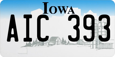 IA license plate AIC393