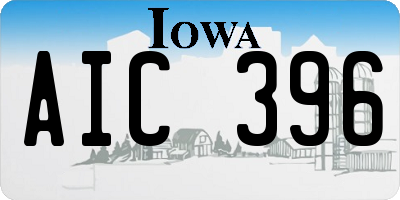 IA license plate AIC396