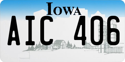 IA license plate AIC406