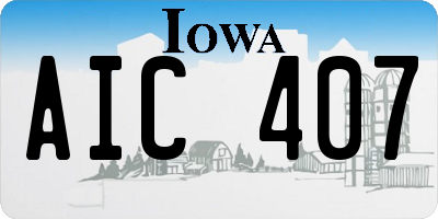 IA license plate AIC407