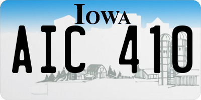 IA license plate AIC410