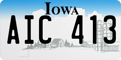 IA license plate AIC413