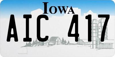 IA license plate AIC417