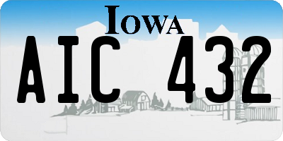 IA license plate AIC432