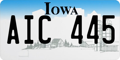 IA license plate AIC445