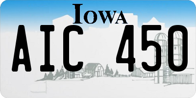 IA license plate AIC450