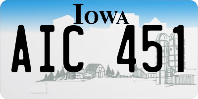 IA license plate AIC451