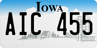 IA license plate AIC455