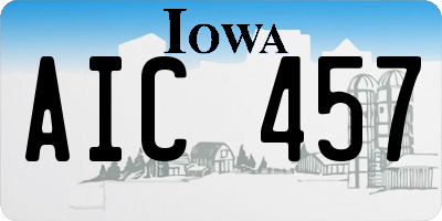 IA license plate AIC457