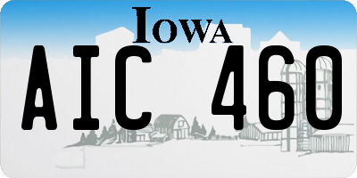 IA license plate AIC460