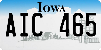 IA license plate AIC465