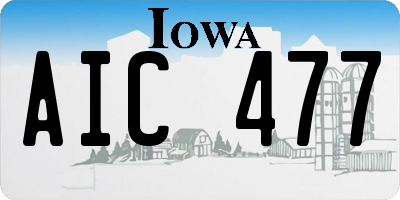 IA license plate AIC477