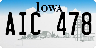 IA license plate AIC478