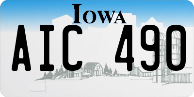 IA license plate AIC490