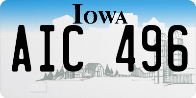IA license plate AIC496