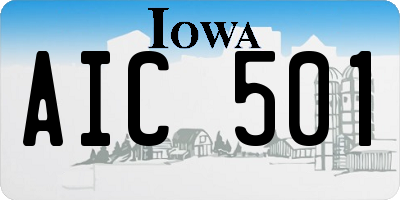IA license plate AIC501