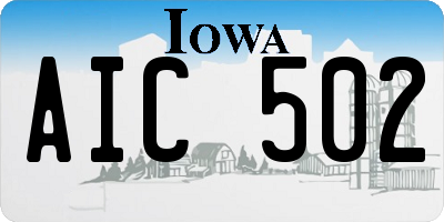 IA license plate AIC502