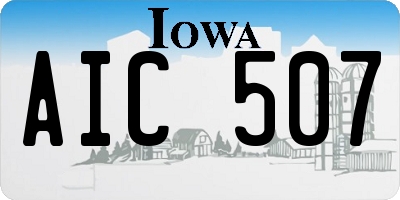 IA license plate AIC507