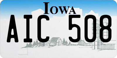 IA license plate AIC508