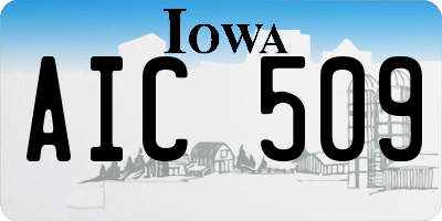 IA license plate AIC509