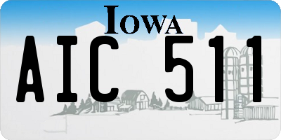 IA license plate AIC511