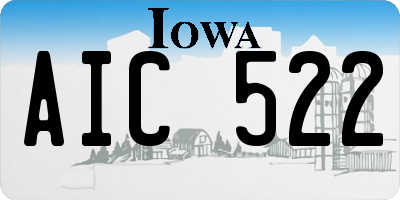 IA license plate AIC522
