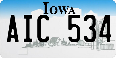 IA license plate AIC534