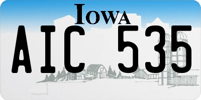 IA license plate AIC535