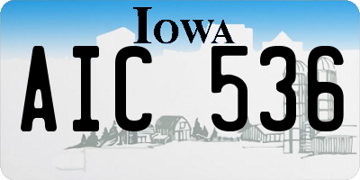 IA license plate AIC536
