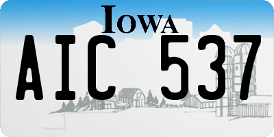 IA license plate AIC537