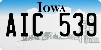 IA license plate AIC539