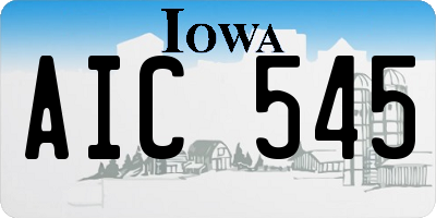 IA license plate AIC545