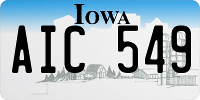 IA license plate AIC549