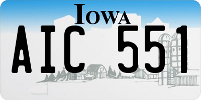 IA license plate AIC551