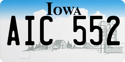 IA license plate AIC552