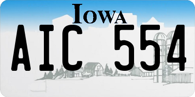 IA license plate AIC554